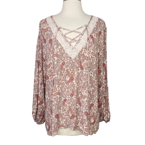 Stitch Fix l LUQ Boho Paisley Print Top, XL - Picture 1 of 10